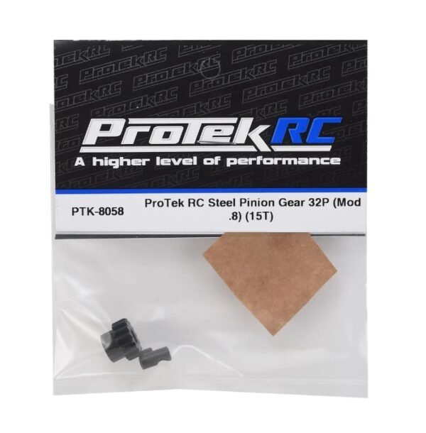 ProTek RC Steel 32P Pinion Gear w/3.17mm Reducer Sleeve (Mod .8) (5mm Bore) (15T) PTK8058 - Imagen 2