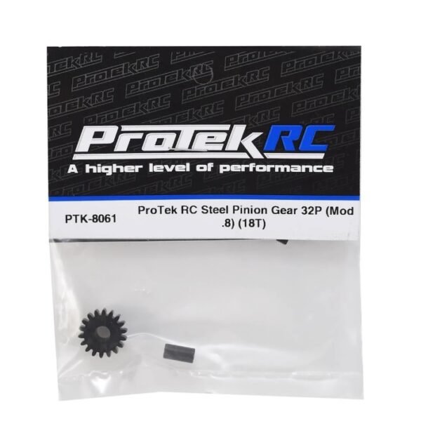 ProTek RC Steel 32P Pinion Gear w/3.17mm Reducer Sleeve (Mod .8) (5mm Bore) (18T) PTK8061 - Imagen 2