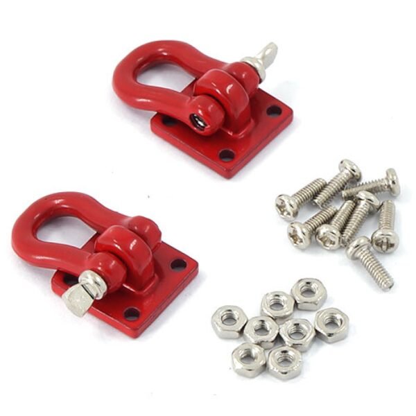 Yeah Racing 1/10 Crawler Scale Heavy Duty Shackle w/Mounting Bracket (Red) (2)