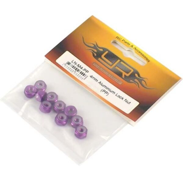 Yeah Racing 4mm Aluminum Lock Nut (10) (Purple)
