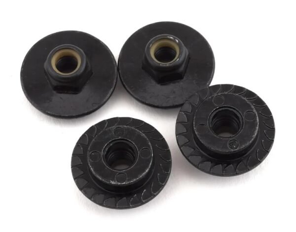 HPI z680 Flanged Locknut Set 5x8mm (Black) (4)