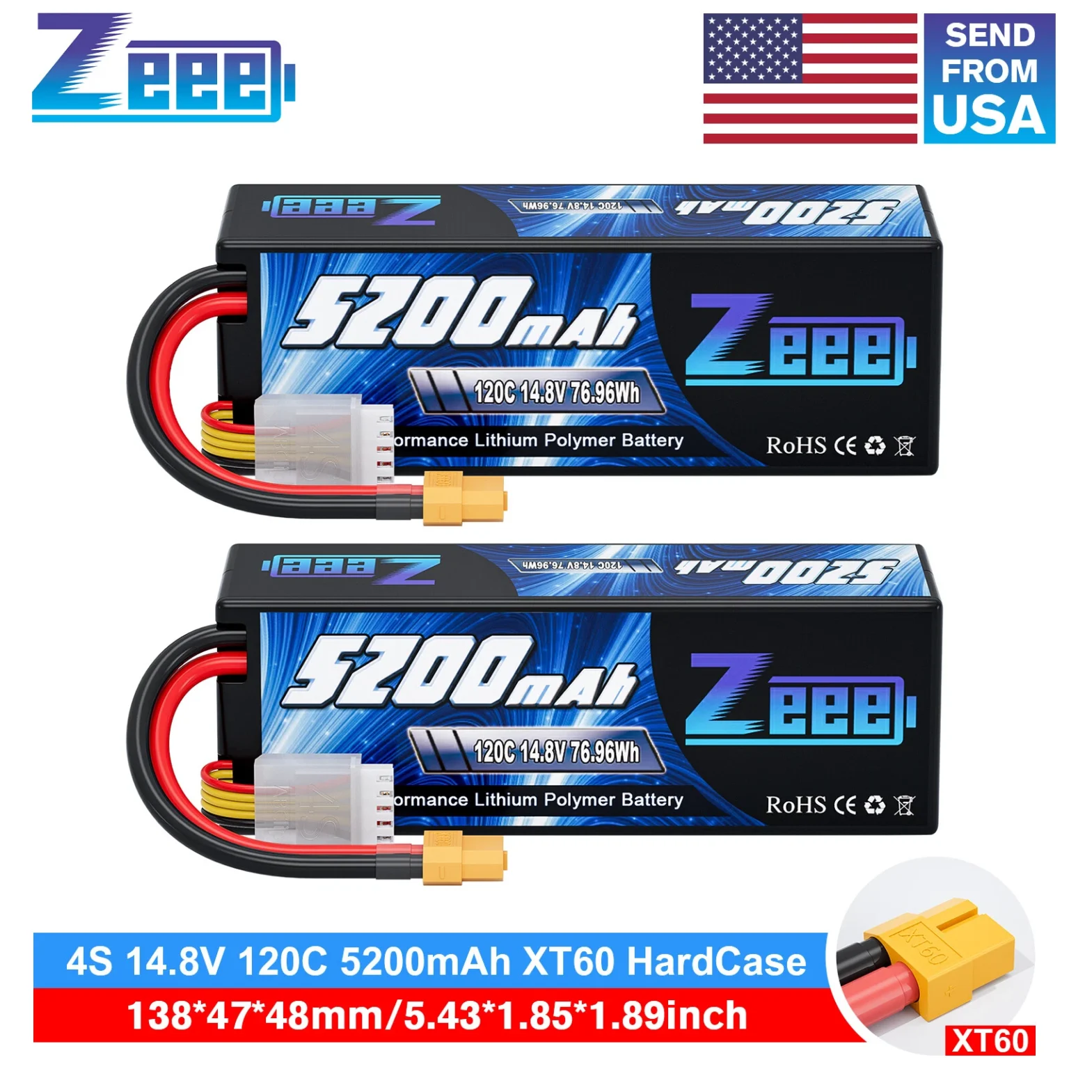 Batería LiPo Zeee 4S 14.8V 5200mAh 120C XT60